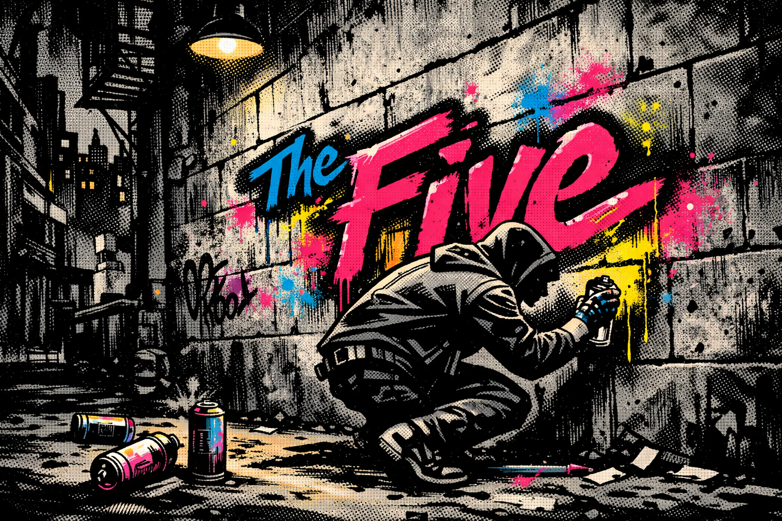 The Five — Episode 01 Origin Stories, five Hip Hop characters lineup