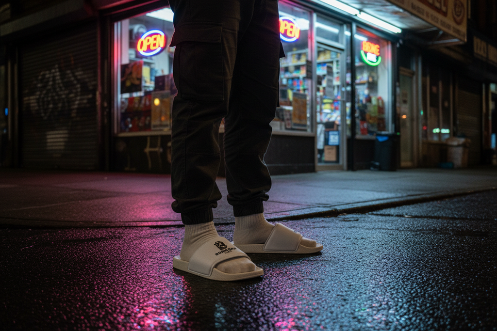 Boom Bap Shop Slides – Nighttime Bodega Lifestyle